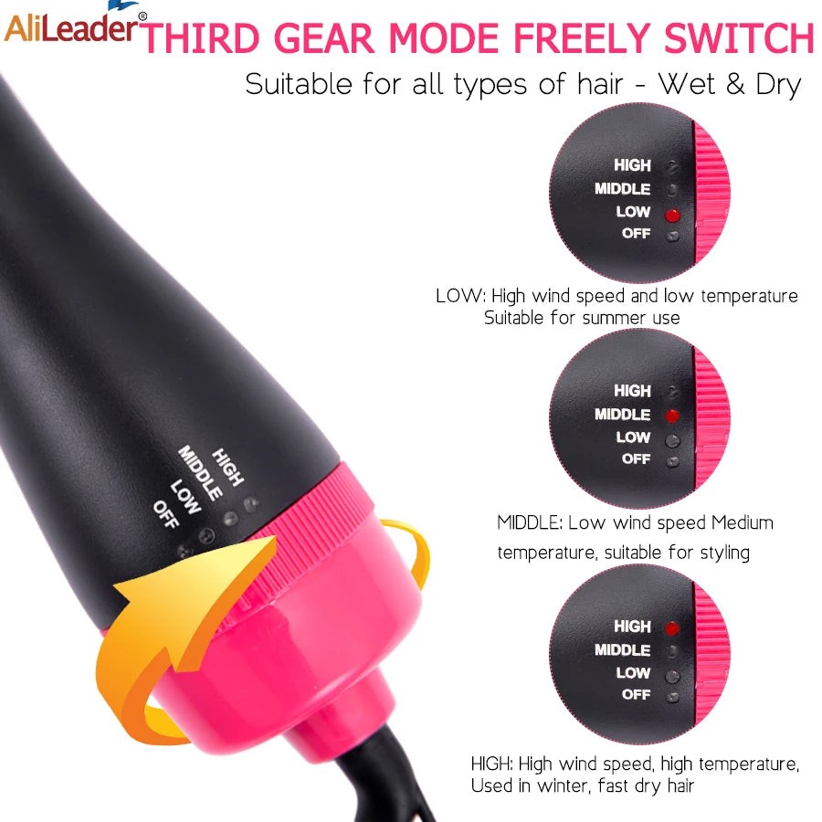 💁‍♀️ 4-in-1 Hair Dryer Brush | Dryer, Straightener, Curler & Volumizer – One-Step Hot Air Styler ✨