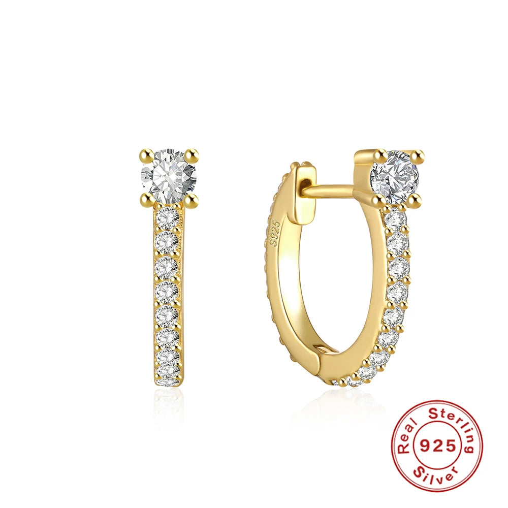 ✨ CANNER 925 Silver Hoop Earrings – Timeless Elegance with White Zircon! 💎