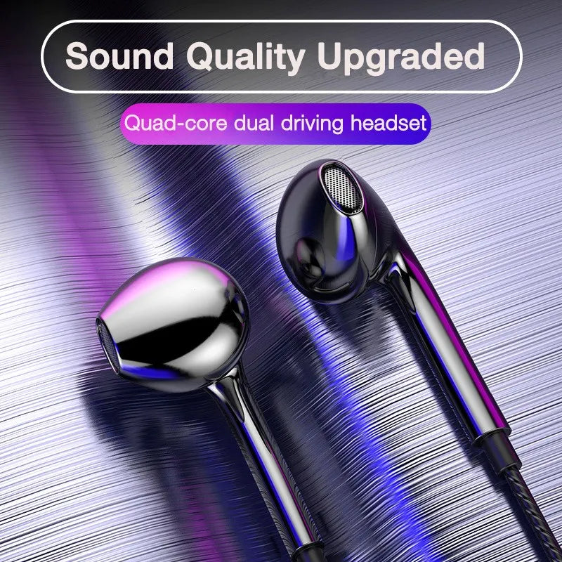 🎧📱 سماعات أذن سلكية 3.5mm – صوت ستيريو نقي وميكروفون مدمج 🎶