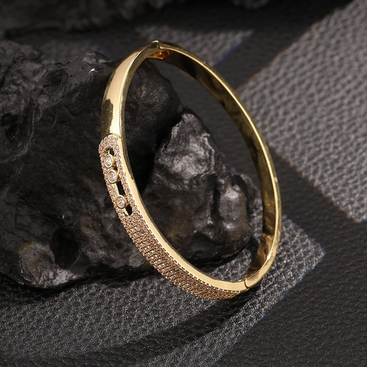 💎 ZAKOL Micro-Pavé Zircon Bangle – Minimalist Sparkle, Maximum Impact!