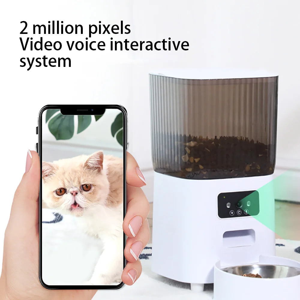 📷🐾 Smart Auto Feeder with Camera – 5L Double Bowls, Voice Control & Video Monitoring! 🐱🐶🍽️🎥