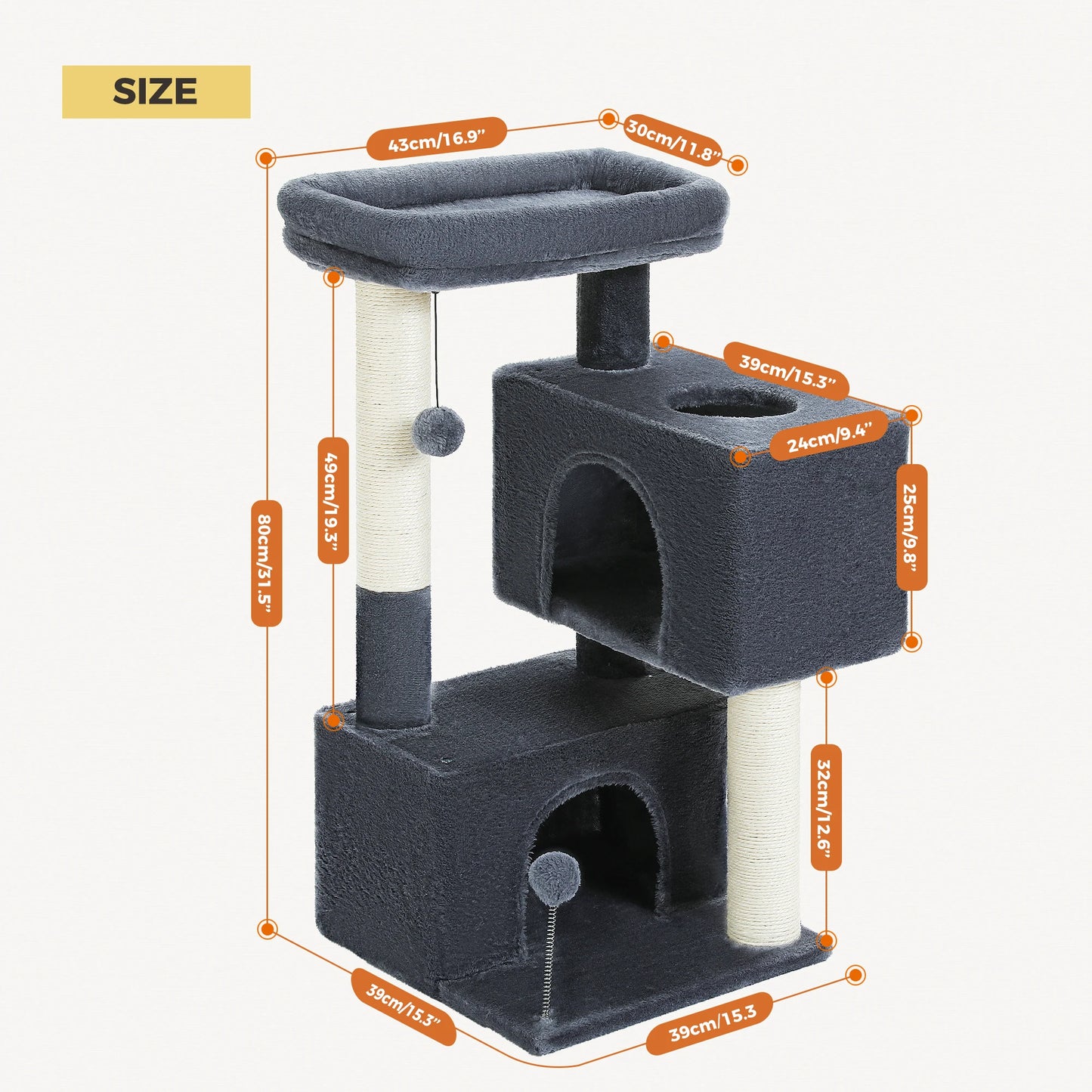 🐱🏰 Large Multi-Level Cat Tree – Spacious & Fun!