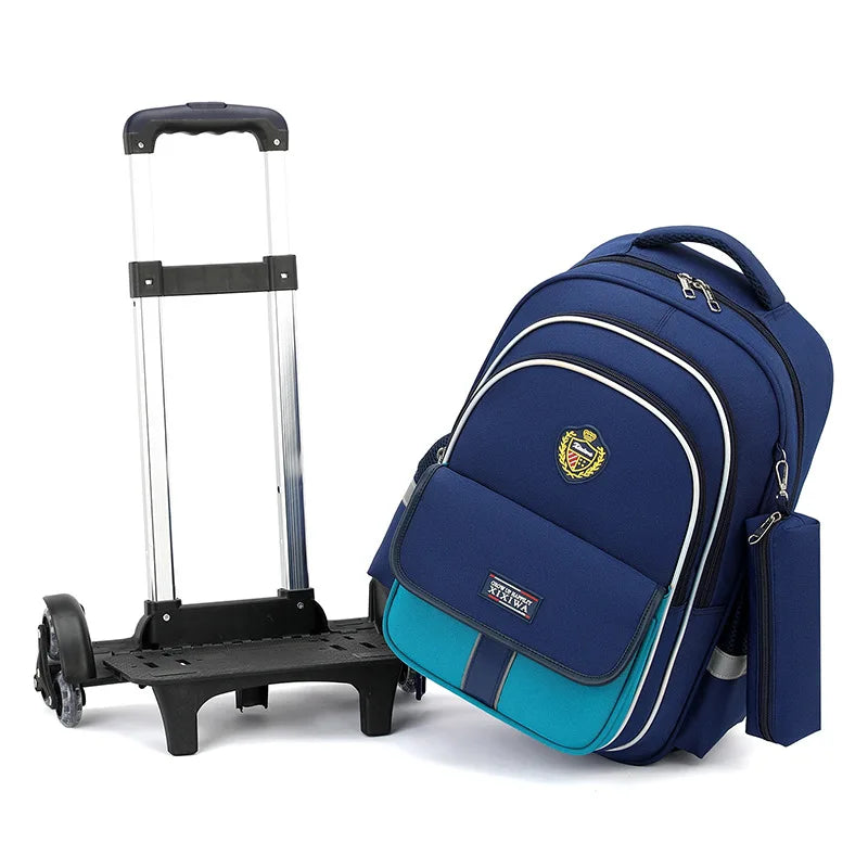 🎒🛞 Kids Wheeled School Backpack – Practical & Easy-to-Carry Design for Boys & Girls! ✏️🎉