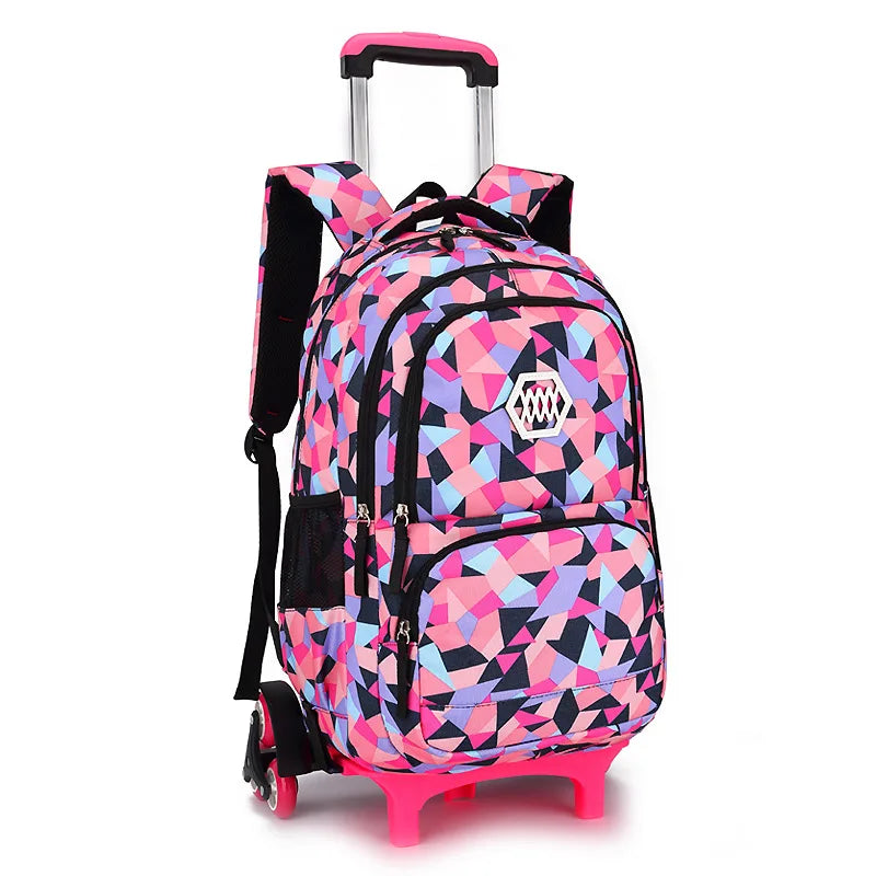 🛞🎒 Girls' Trolley Backpack – School & Travel with Ease and Style! ✨💼