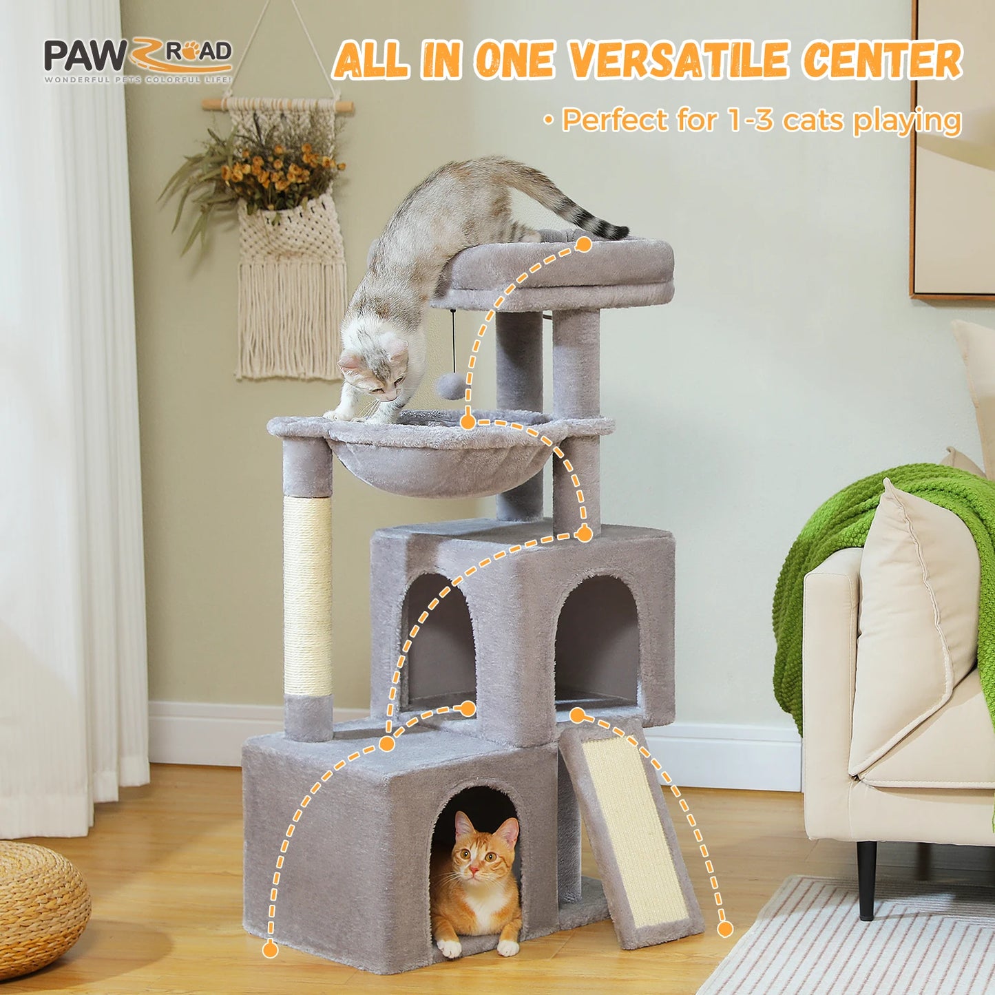 🐱🏰 Large Multi-Level Cat Tree – Spacious & Fun!