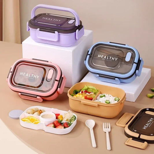 🌿 Eco-Friendly Lunch Box – Portable & Sectioned Wheat Straw Design! 🍱♻️
