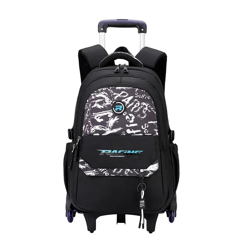 🎒🛞 Wheeled School Backpack – 2-in-1 Pull & Carry Bag for Boys 🚸 Perfect for School & Travel!