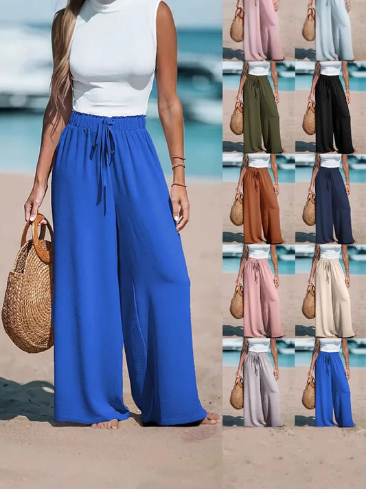 🌍 2025 Women's Wide-Leg Pants – Comfy, Chic & All-Season Style