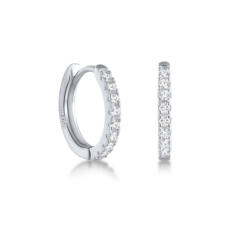 ✨ CANNER 925 Silver Hoop Earrings – Timeless Elegance with White Zircon! 💎