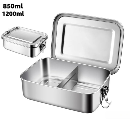 "🥗🍱 Leak-Proof Stainless Steel Bento Box – Portable, Durable & Dishwasher Safe! 🚀🍴"