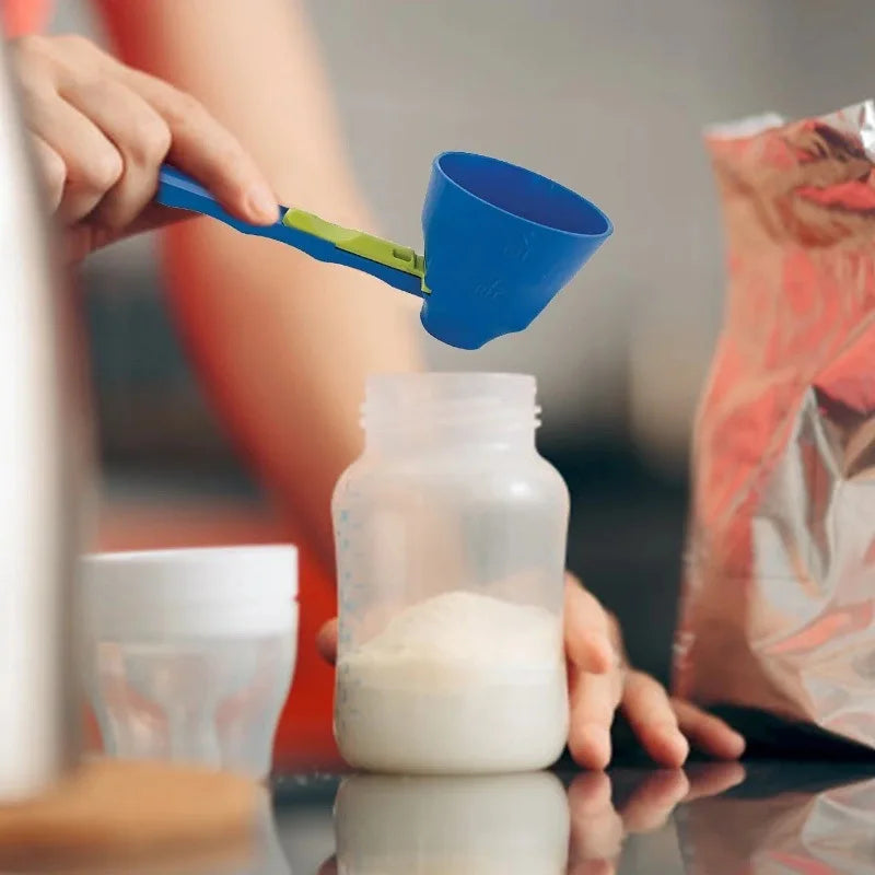 💪🥤 Durable PP Protein Powder Scoop | No-Mess Sliding Funnel for Milk, Shakes & Supplements | Versatile Kitchen Gadget 🍶✨