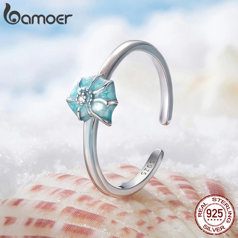 🐚 BAMOER 925 Sterling Silver Conch Ring – Adjustable & Stackable Cutie! 💍