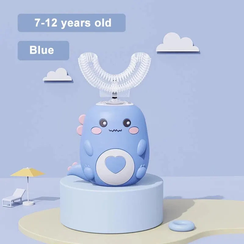 🦷 Kids' 360° U-Shaped Electric Toothbrush – 1-Minute Full Mouth Clean!