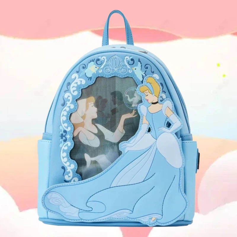 🎒👑 Small Backpack with Lenticular Design – Cinderella Princess Style ✨💙