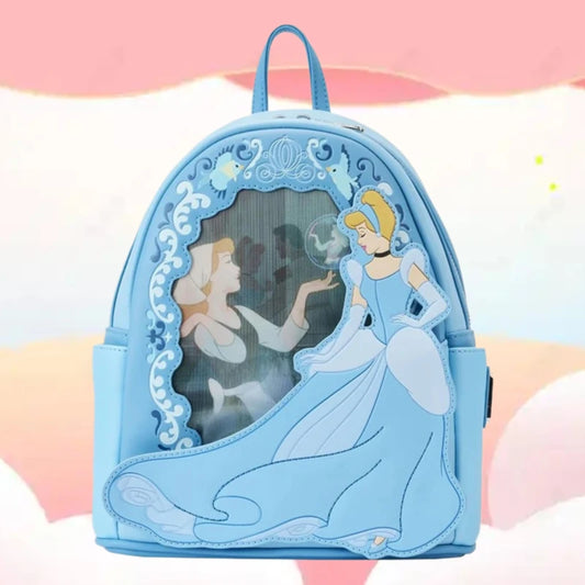 🎒👑 Small Backpack with Lenticular Design – Cinderella Princess Style ✨💙