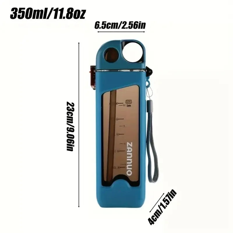 💧🏃‍♀️ 350ml Plastic Water Bottle – Practical Square Design with Lockable Cap! 🔒✨