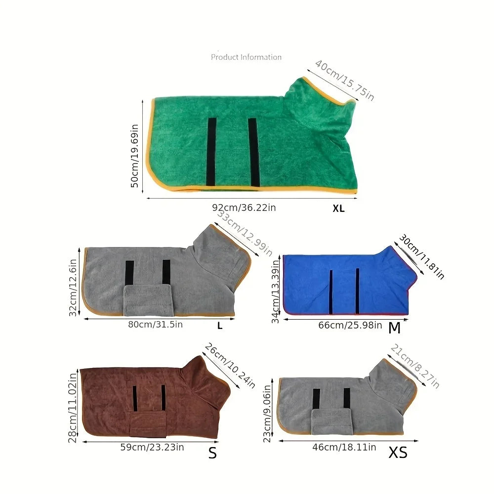 🛁🐾 Quick-Dry Dog Bathrobe – Super Absorbent Towel for Cats & Dogs!