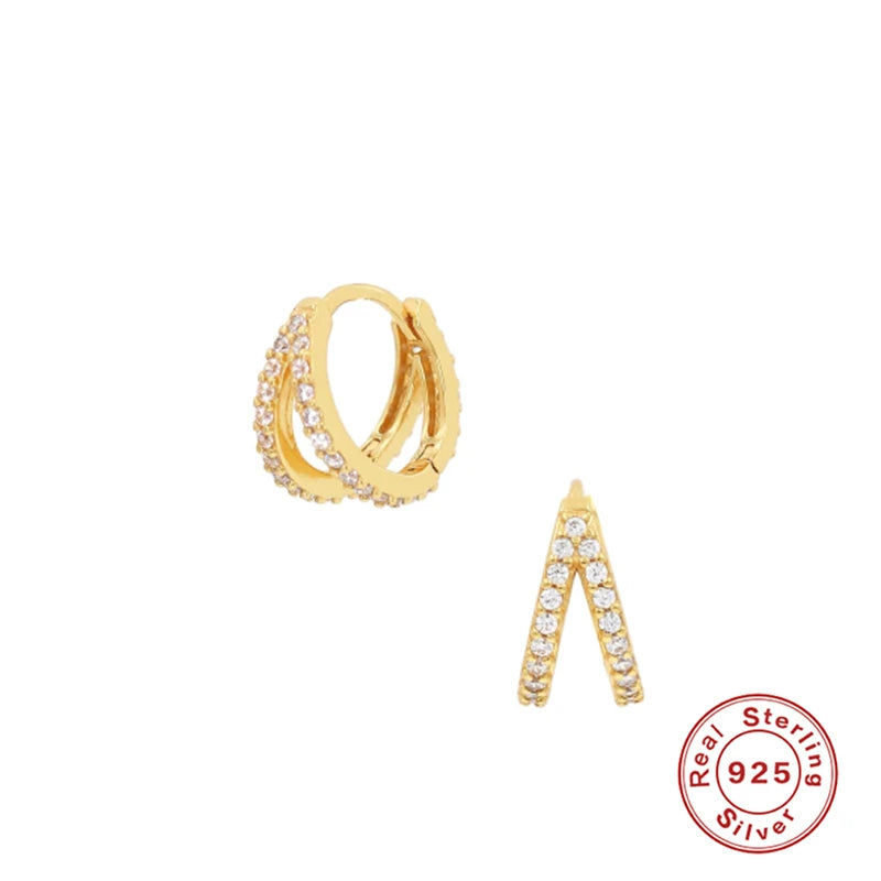 ✨ CANNER 925 Silver Hoop Earrings – Timeless Elegance with White Zircon! 💎