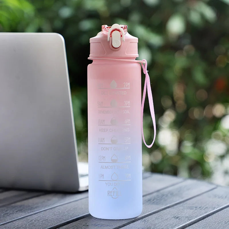 💧🏃‍♂️ 900ml Sports Water Bottle with Time Marker – Stay Hydrated and Motivated All Day! ⏰💪