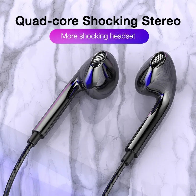 🎧📱 سماعات أذن سلكية 3.5mm – صوت ستيريو نقي وميكروفون مدمج 🎶