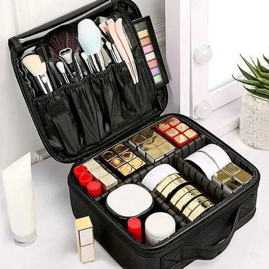 💖👜 New Waterproof Travel Makeup Bag – Embroidered Cosmetic Case & Brush Organizer ✨💄