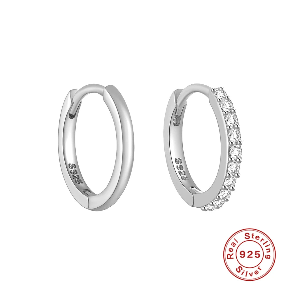 ✨ CANNER 925 Silver Hoop Earrings – Timeless Elegance with White Zircon! 💎