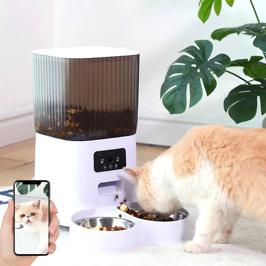 📷🐾 Smart Auto Feeder with Camera – 5L Double Bowls, Voice Control & Video Monitoring! 🐱🐶🍽️🎥