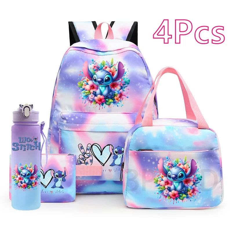 🎒💙 Stitch School Set for Girls – 4-Piece Complete Back-to-School Style! 🐾🎀