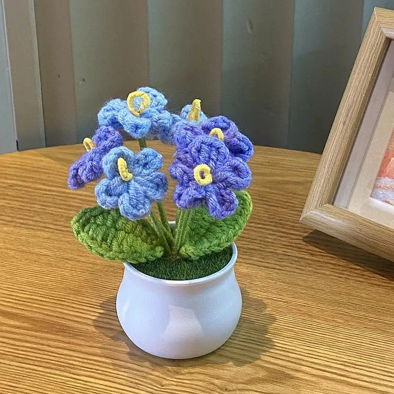 🌹 DIY Handwoven Mini Potted Rose – Bloom Forever in Wool!