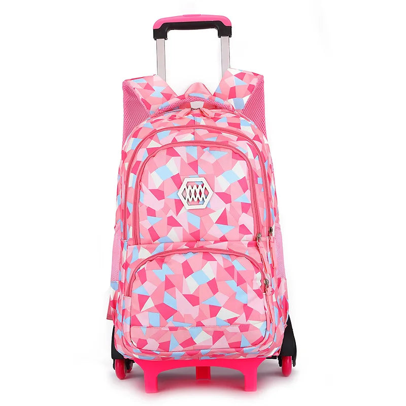 🛞🎒 Girls' Trolley Backpack – School & Travel with Ease and Style! ✨💼