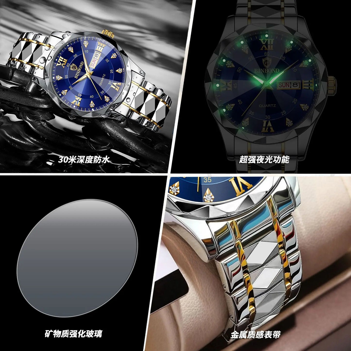 ⌚ BINBOND Men’s Executive Chronograph – Precision Engineered for Dominance