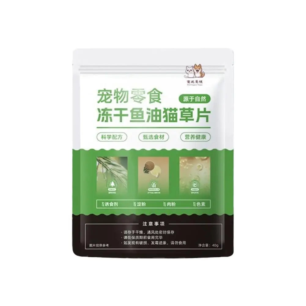 "🐟🌿 Fish Oil & Catgrass – Natural Hairball Relief & Healthy Teeth for Your Cat! 🐱✨"