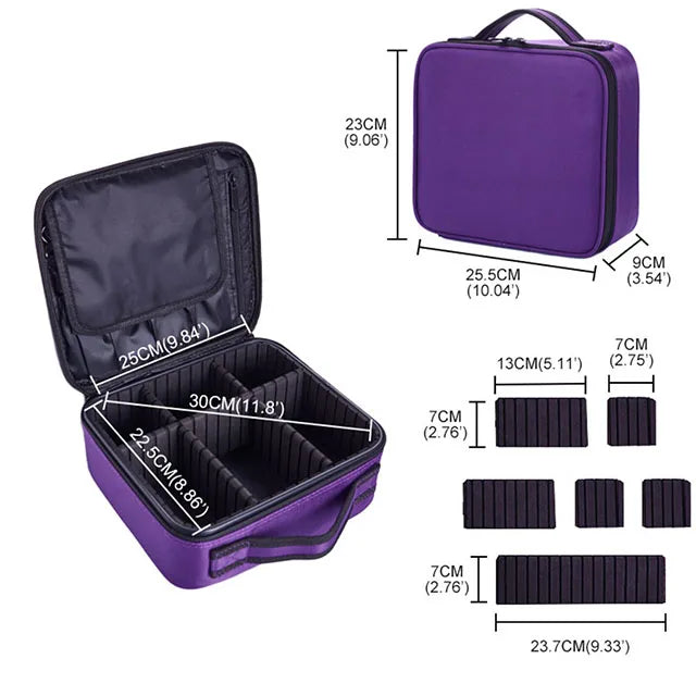 💖👜 New Waterproof Travel Makeup Bag – Embroidered Cosmetic Case & Brush Organizer ✨💄