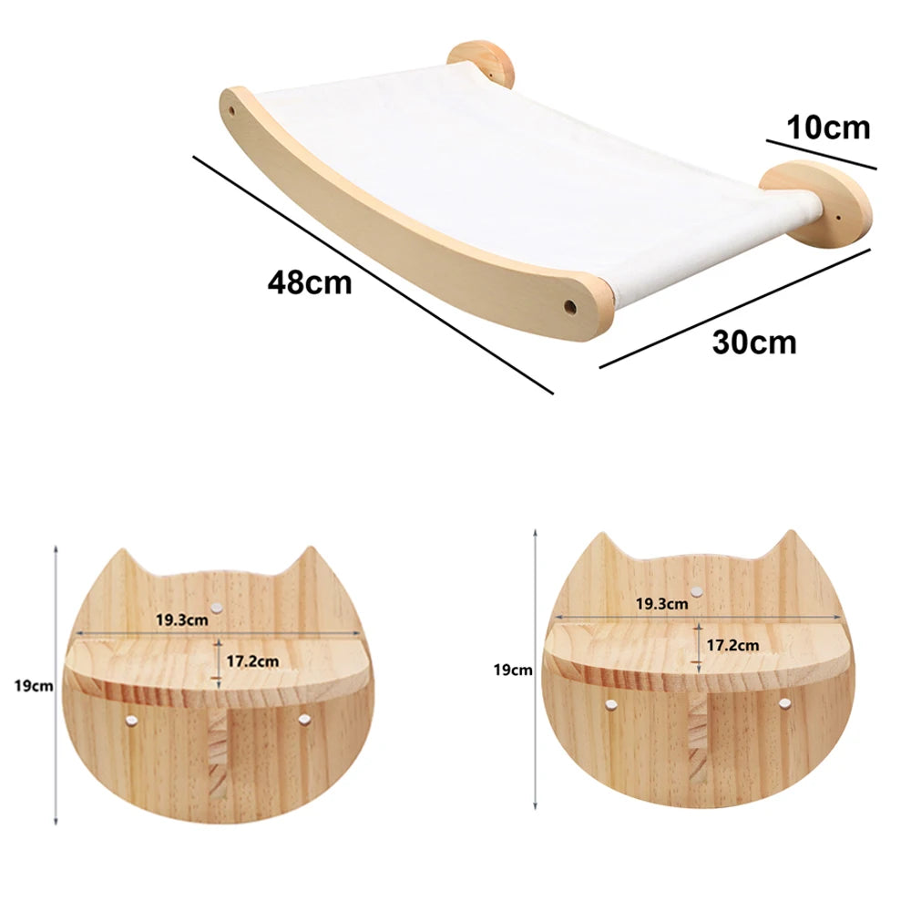 🐱🧗 Wall Cat Tree – Shelf, Hammock & Climbing Post!