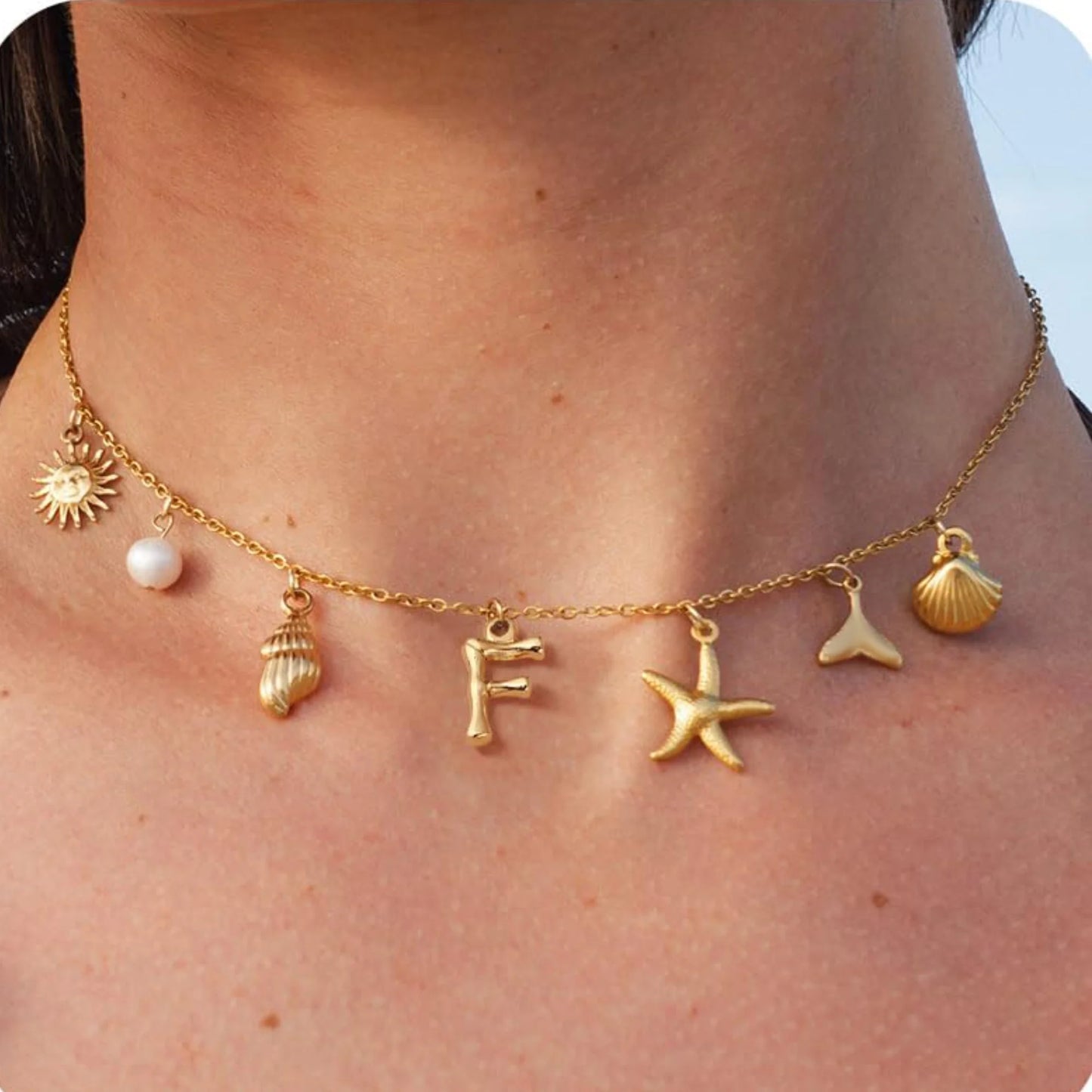 🐚✨ 18K Gold Starfish Necklace – Waterproof Beach Charm 🌊💛