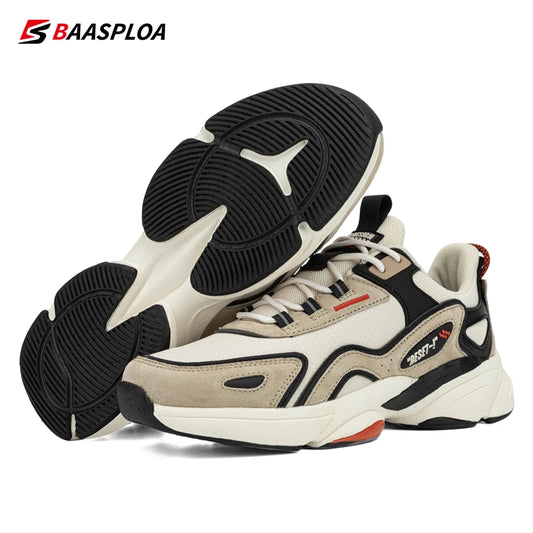 👟 Baasploa Men’s Running Sneakers 🏃‍♂️ 2023 | Lightweight ⚡ Leather Design ✨ Casual & Sports Style 🎾