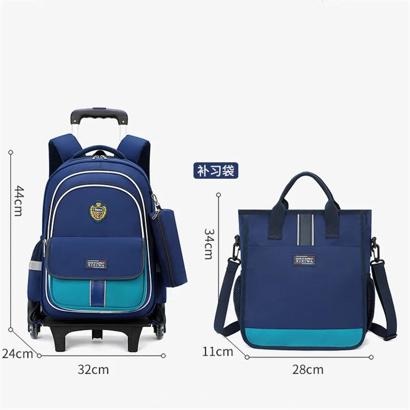 🎒🛞 Kids Wheeled School Backpack – Practical & Easy-to-Carry Design for Boys & Girls! ✏️🎉