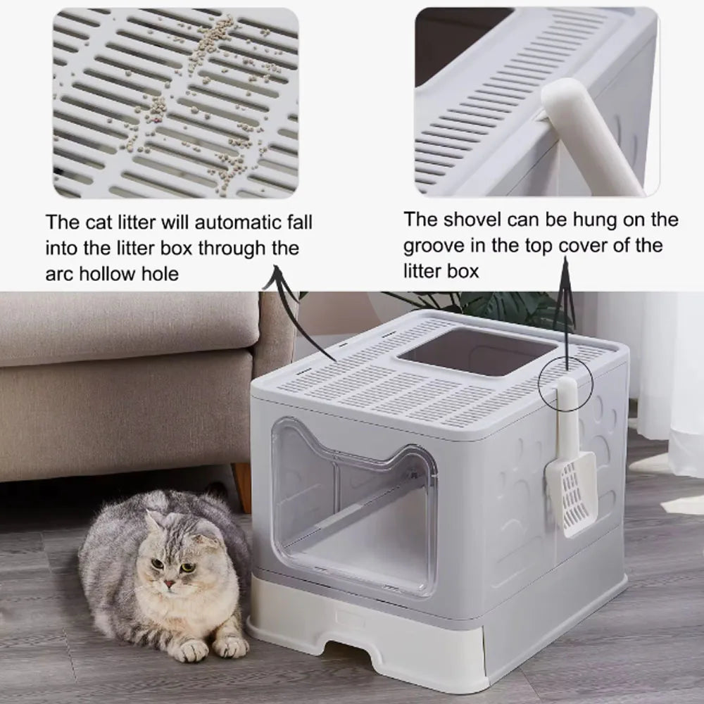 🐾 Fold & Go Litter Box – The Smarter Way to Manage Cat Waste!