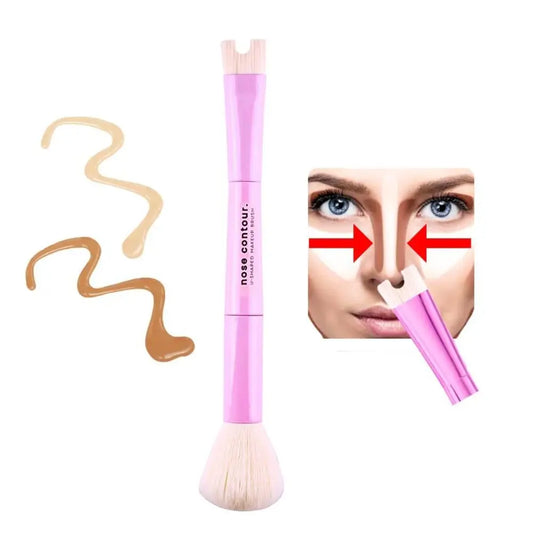 💖💄 New Dual-End Nose Contour Brush | Multi-Purpose Sculpting & Defining Makeup Tool for Flawless Face