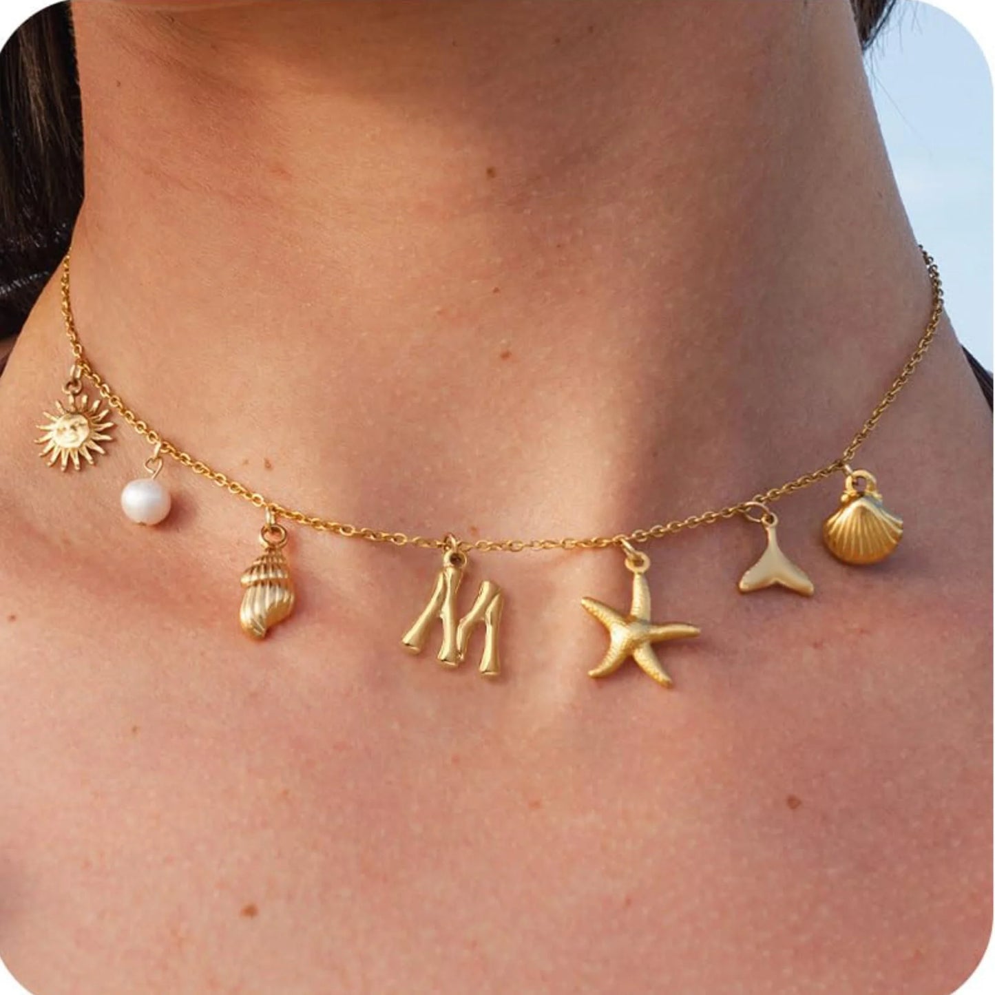🐚✨ 18K Gold Starfish Necklace – Waterproof Beach Charm 🌊💛