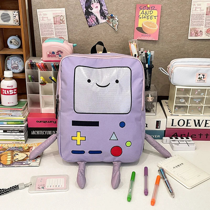 🎒💚 Cute BMO Cartoon Backpack – Your Fun School Companion!