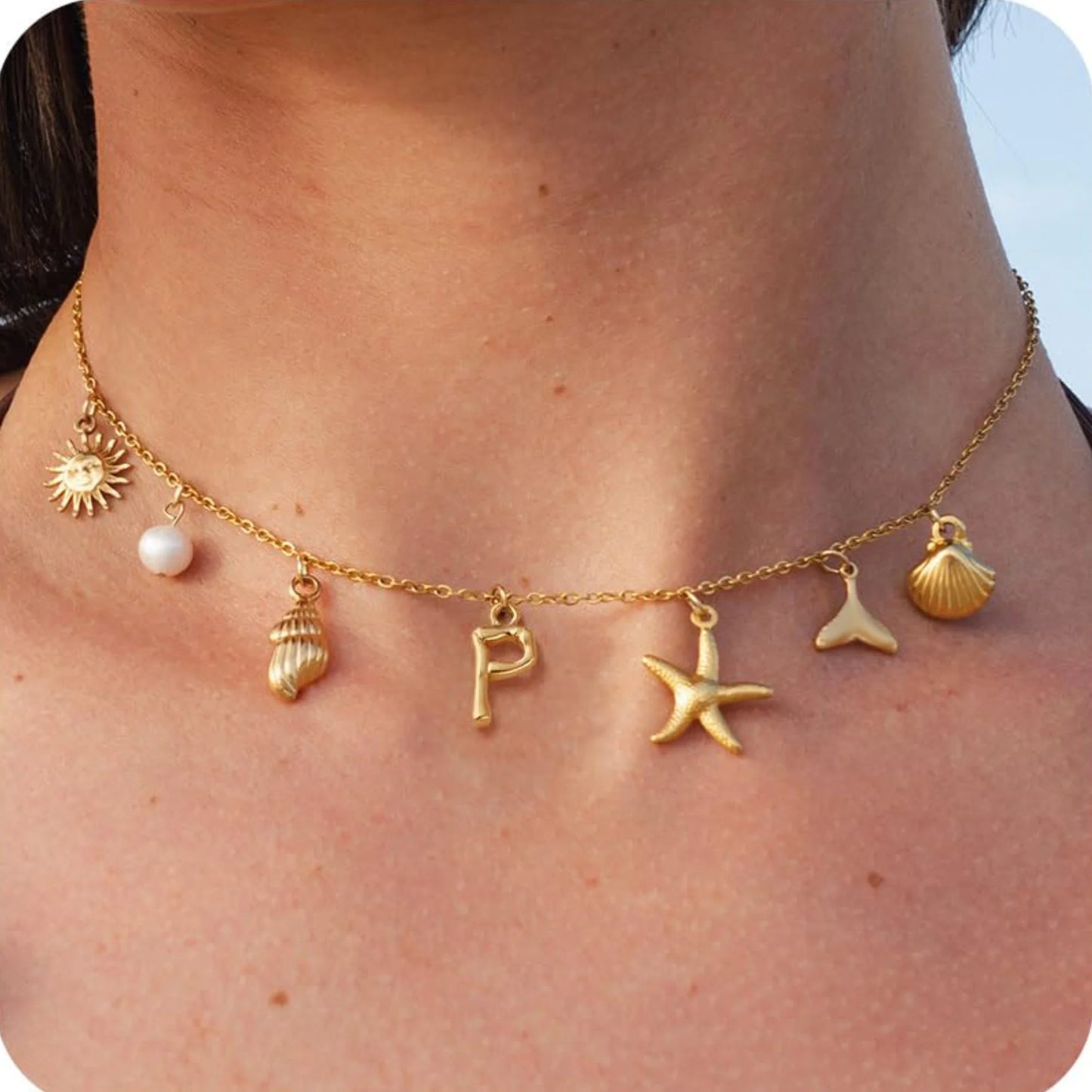 🐚✨ 18K Gold Starfish Necklace – Waterproof Beach Charm 🌊💛