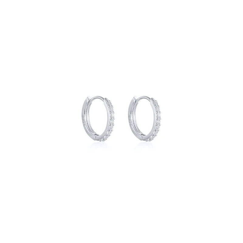 ✨ CANNER 925 Silver Hoop Earrings – Timeless Elegance with White Zircon! 💎