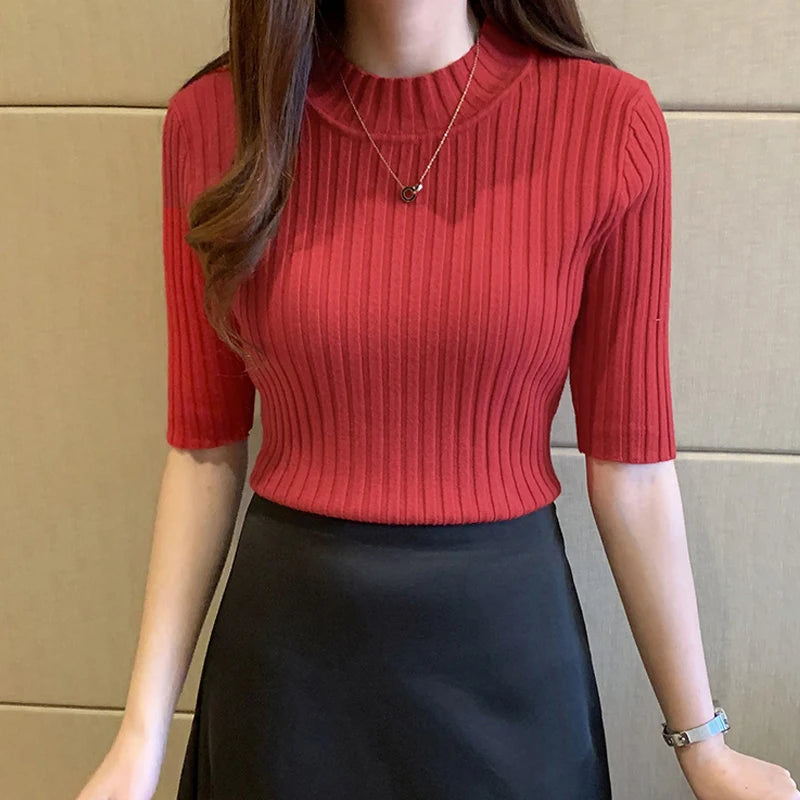 🌸 Women's Knit Blouse – Trendy Summer Top 2024 | Short Sleeve