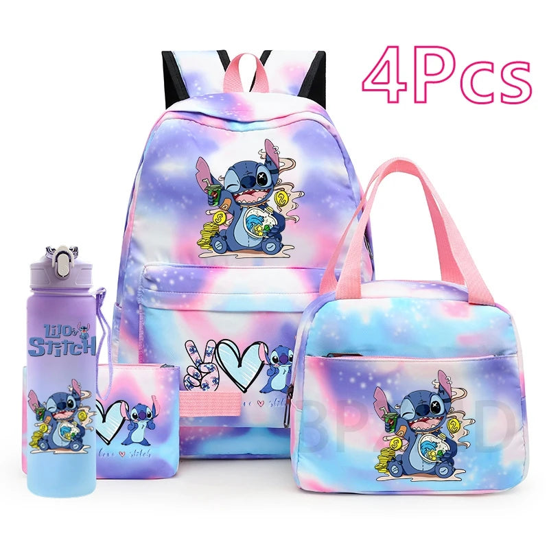 🎒💙 Stitch School Set for Girls – 4-Piece Complete Back-to-School Style! 🐾🎀