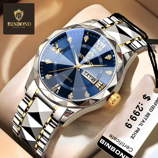 ⌚ BINBOND Men’s Executive Chronograph – Precision Engineered for Dominance
