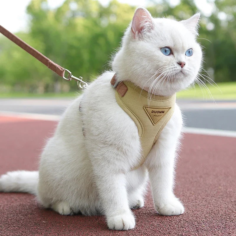 "🐾💨 Breathable Puppy Harness & Leash – Perfect Fit for Small to Medium Pets! 🐶🐱🎀"