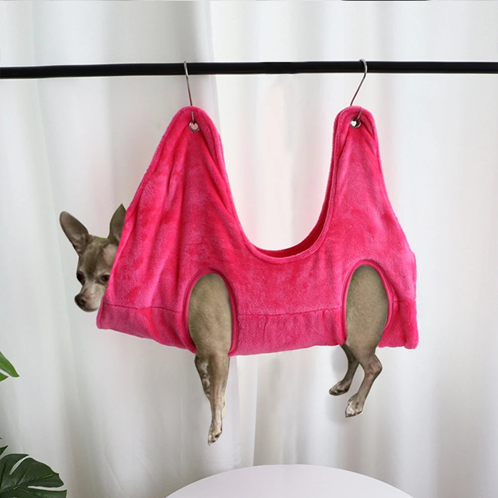 Pet Grooming Hammock with Adjustable Straps, Double-Sided Resting Pad for Bathing, Drying & Nail Clipping