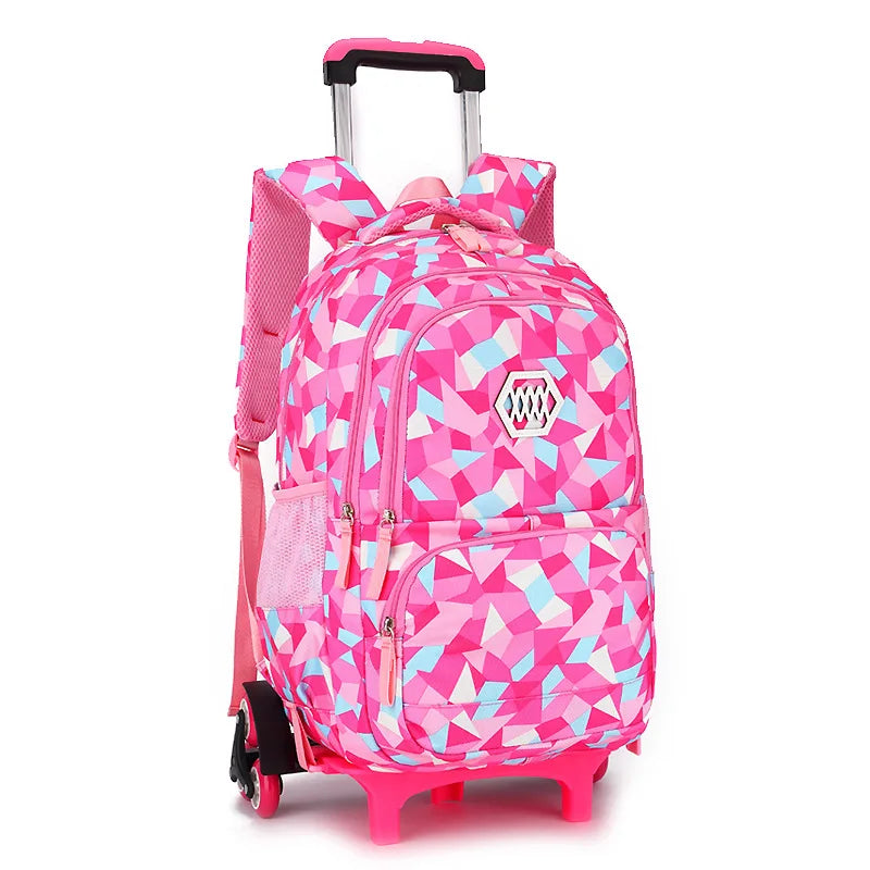 🛞🎒 Girls' Trolley Backpack – School & Travel with Ease and Style! ✨💼