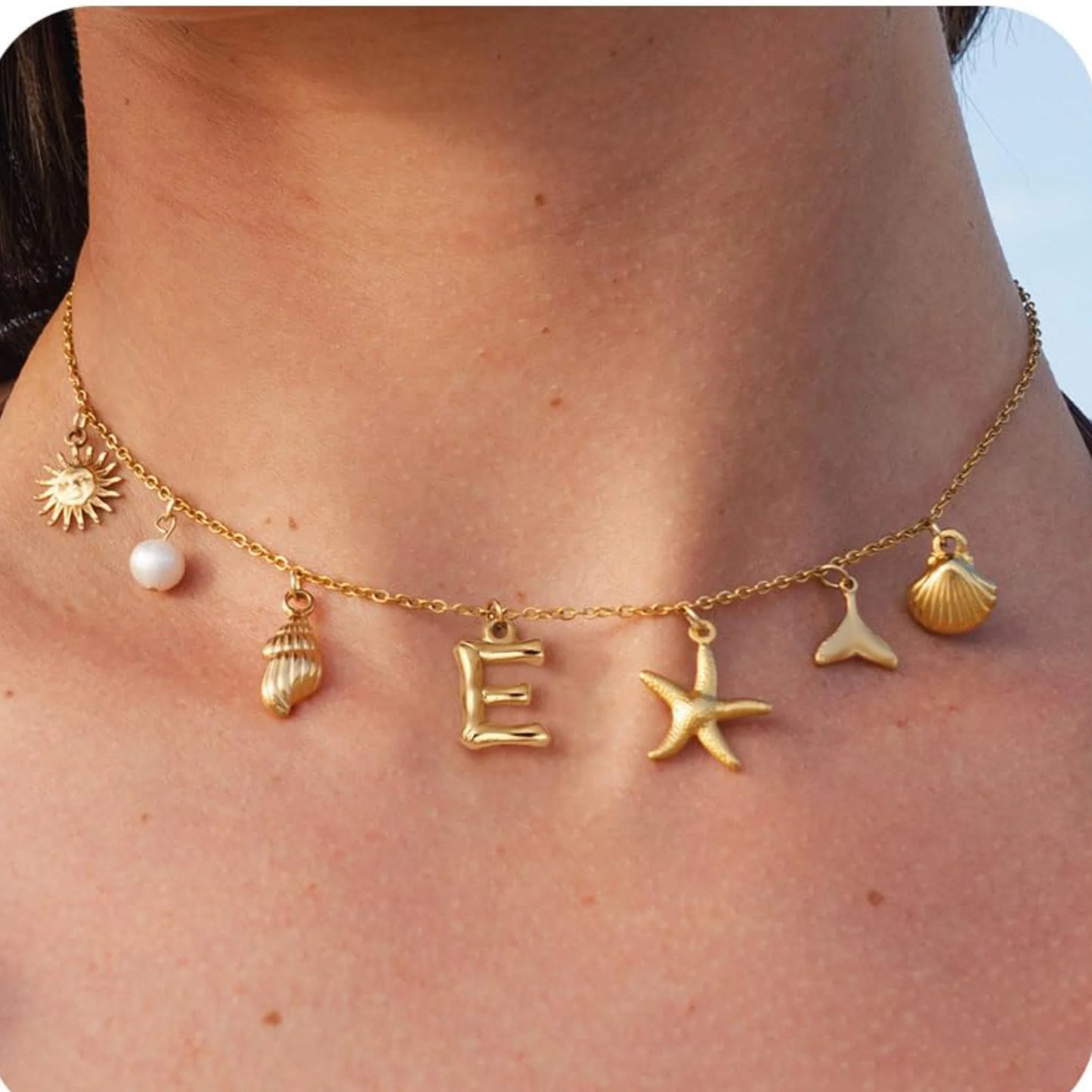 🐚✨ 18K Gold Starfish Necklace – Waterproof Beach Charm 🌊💛